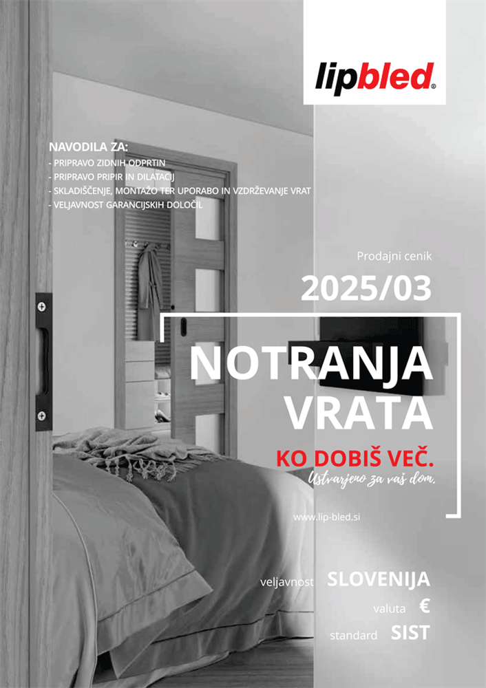 NAVODILA ZA UPORABO NOTRANJIH VRAT